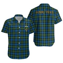 ScotsTee Shop Scottish MacEwan Ancient Clan Crest Personalized Tartan Short Sleeve Shirt