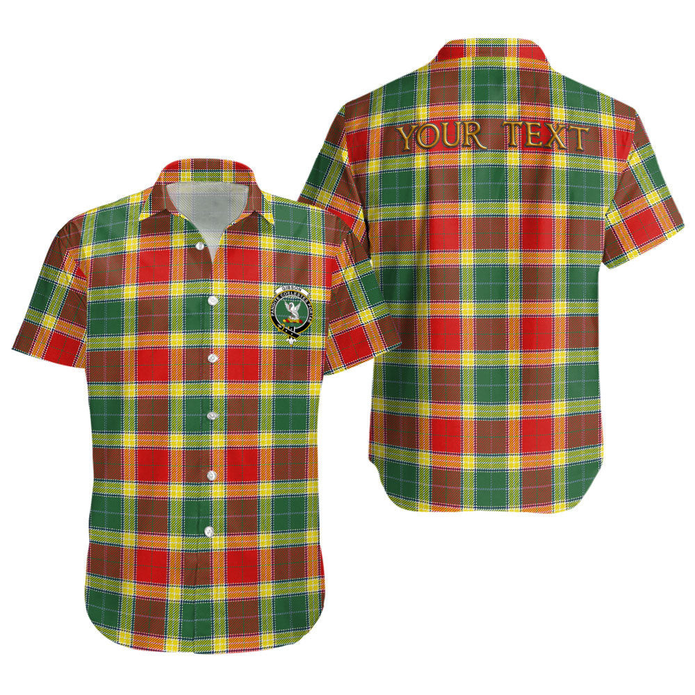 ScotsTee Shop Scottish Gibson (Gibbs) Modern Clan Crest Personalized Tartan Short Sleeve Shirt