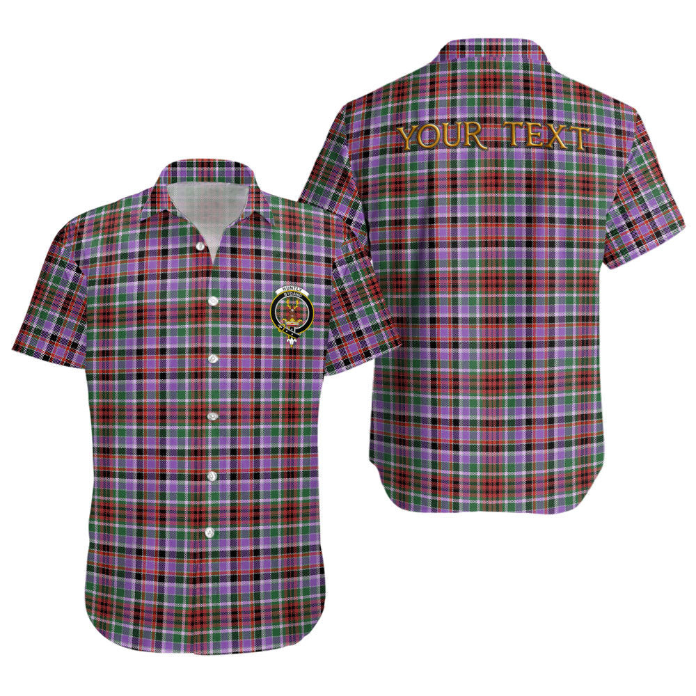 ScotsTee Shop Scottish Huntly Ancient Clan Crest Personalized Tartan Short Sleeve Shirt