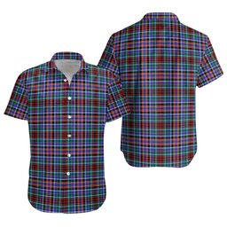 ScotsTee Shop Scottish Huntly Modern Clan Crest Personalized Tartan Short Sleeve Shirt