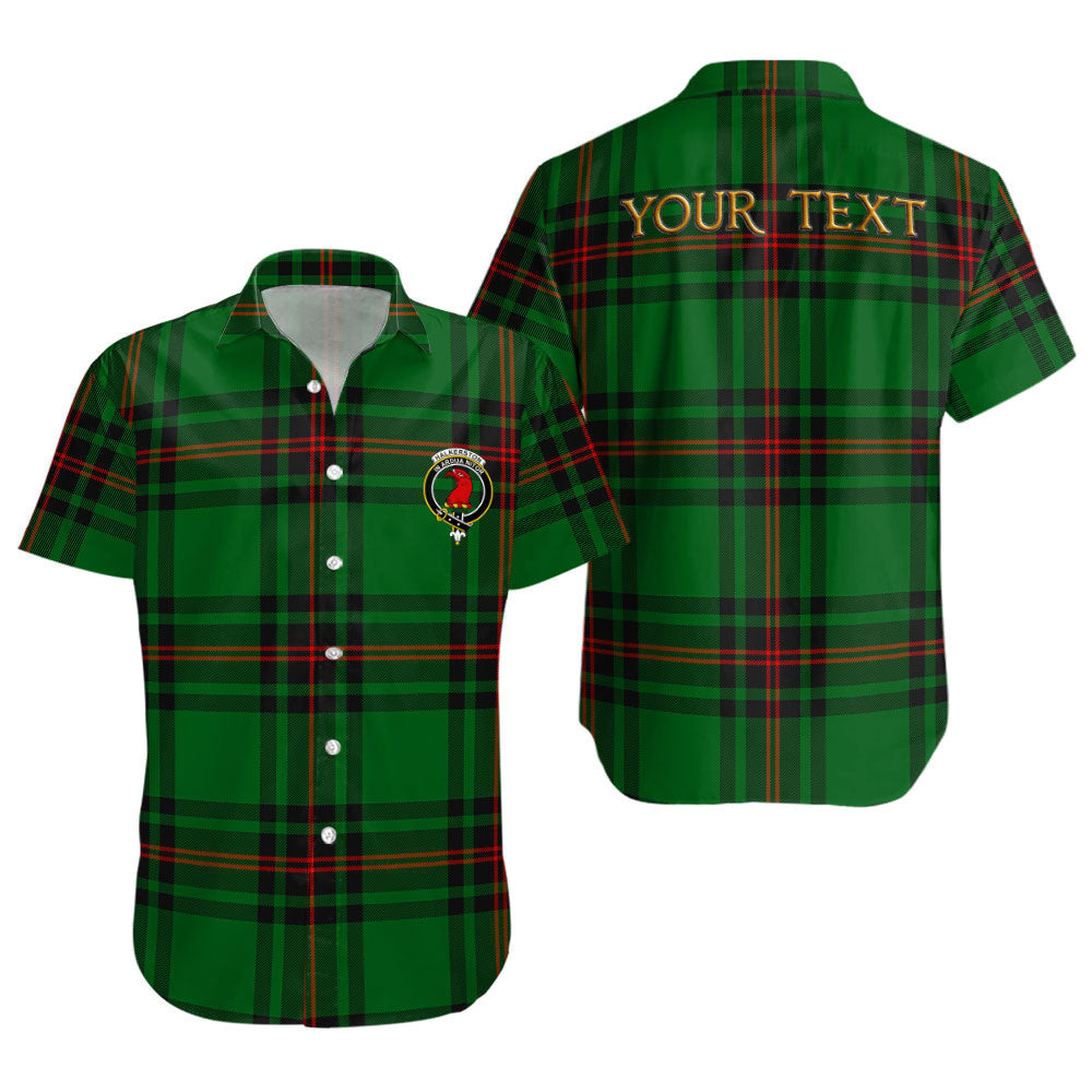 ScotsTee Shop Scottish Halkerston Clan Crest Personalized Tartan Short Sleeve Shirt