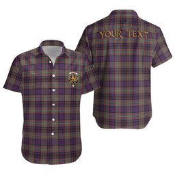 ScotsTee Shop Scottish Gillies Weathered Clan Crest Personalized Tartan Short Sleeve Shirt