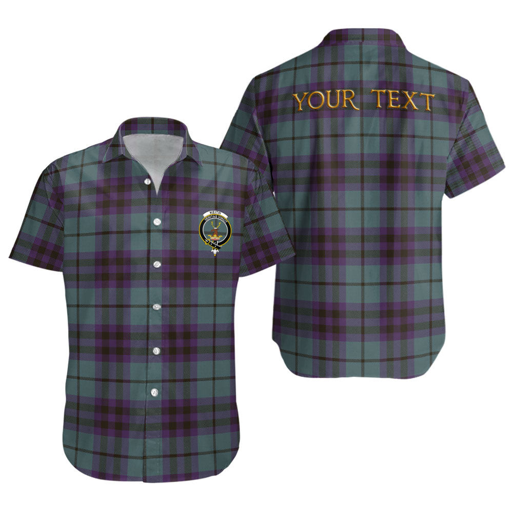 ScotsTee Shop Scottish Keith (Austin) Weathered Clan Crest Personalized Tartan Short Sleeve Shirt