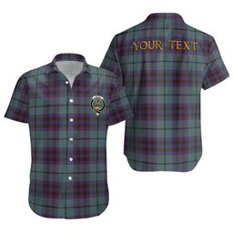 ScotsTee Shop Scottish Keith (Marshall) Weathered Clan Crest Personalized Tartan Short Sleeve Shirt