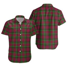 ScotsTee Shop Scottish Leighton Modern Clan Crest Personalized Tartan Short Sleeve Shirt