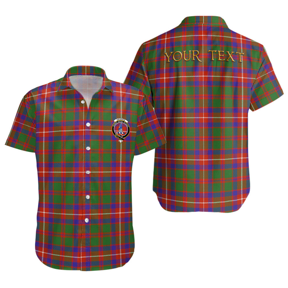 ScotsTee Shop Scottish Geddes Ancient Clan Crest Personalized Tartan Short Sleeve Shirt