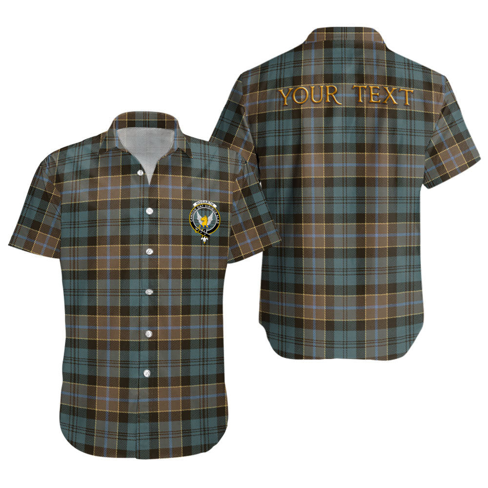 ScotsTee Shop Scottish Hogarth Weathered Clan Crest Personalized Tartan Short Sleeve Shirt