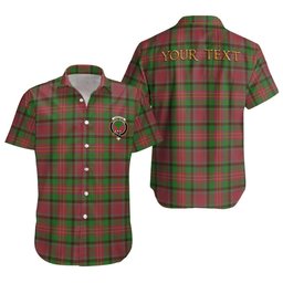 ScotsTee Shop Scottish Leighton Ancient Clan Crest Personalized Tartan Short Sleeve Shirt