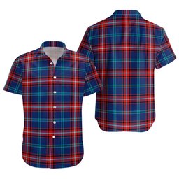 ScotsTee Shop Scottish Glenn Modern Clan Crest Personalized Tartan Short Sleeve Shirt