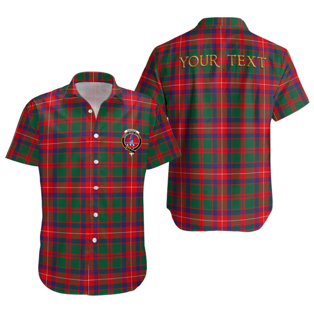 ScotsTee Shop Scottish Geddes Modern Clan Crest Personalized Tartan Short Sleeve Shirt
