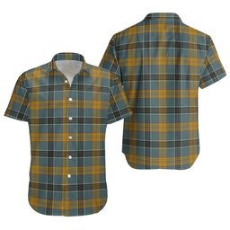 ScotsTee Shop Scottish Laing (Lang) Weathered Clan Crest Personalized Tartan Short Sleeve Shirt