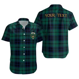 ScotsTee Shop Scottish Keith (Austin) Modern Clan Crest Personalized Tartan Short Sleeve Shirt