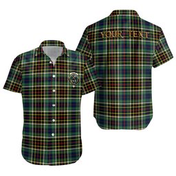ScotsTee Shop Scottish Hislop #2 Modern Clan Crest Personalized Tartan Short Sleeve Shirt