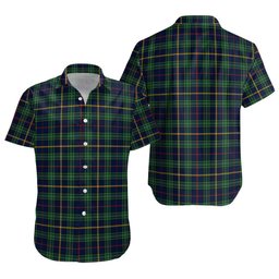 ScotsTee Shop Scottish MacAinsh Modern Clan Crest Personalized Tartan Short Sleeve Shirt