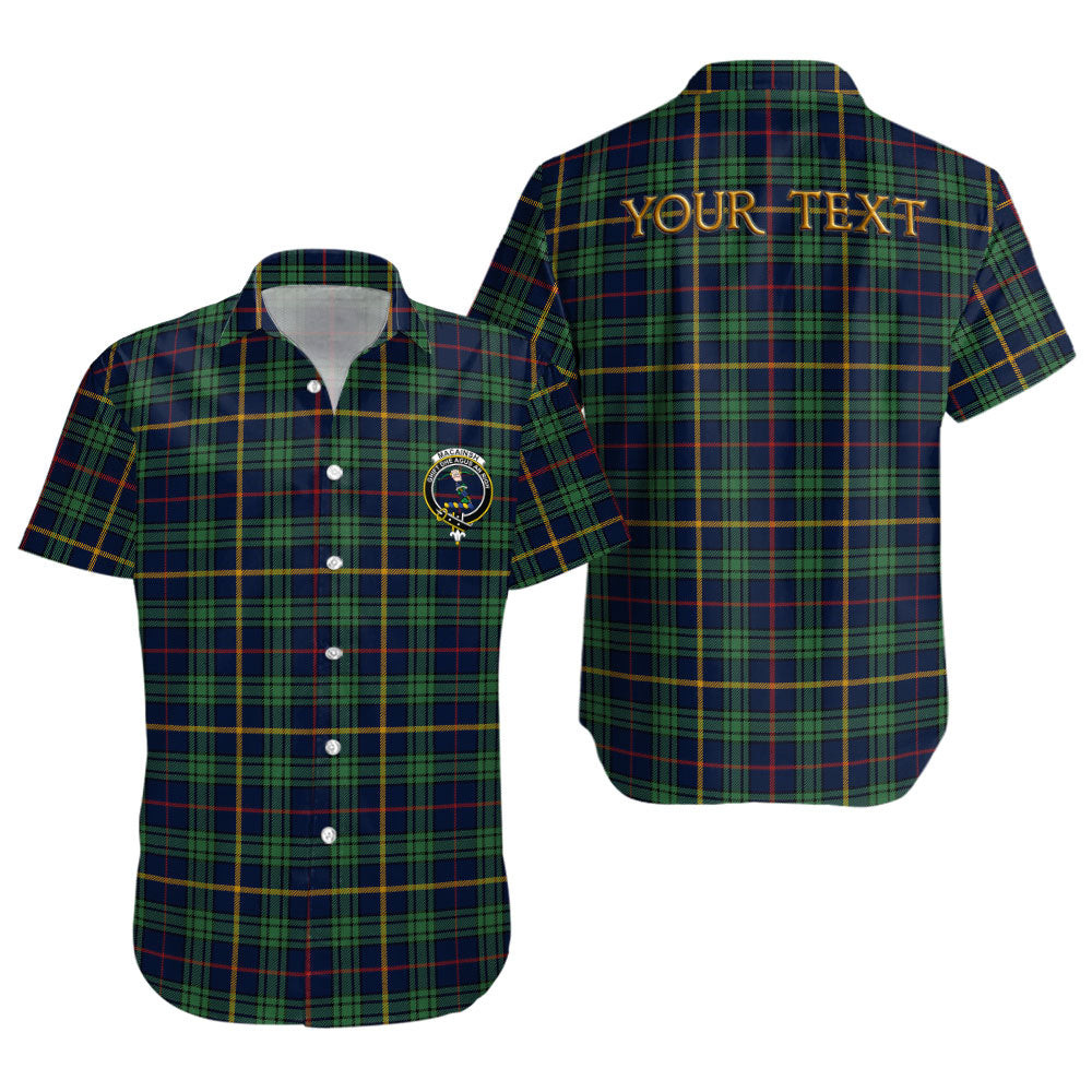 ScotsTee Shop Scottish MacAinsh Modern Clan Crest Personalized Tartan Short Sleeve Shirt