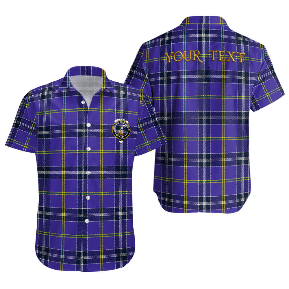 ScotsTee Shop Scottish Jackson Modern Clan Crest Personalized Tartan Short Sleeve Shirt
