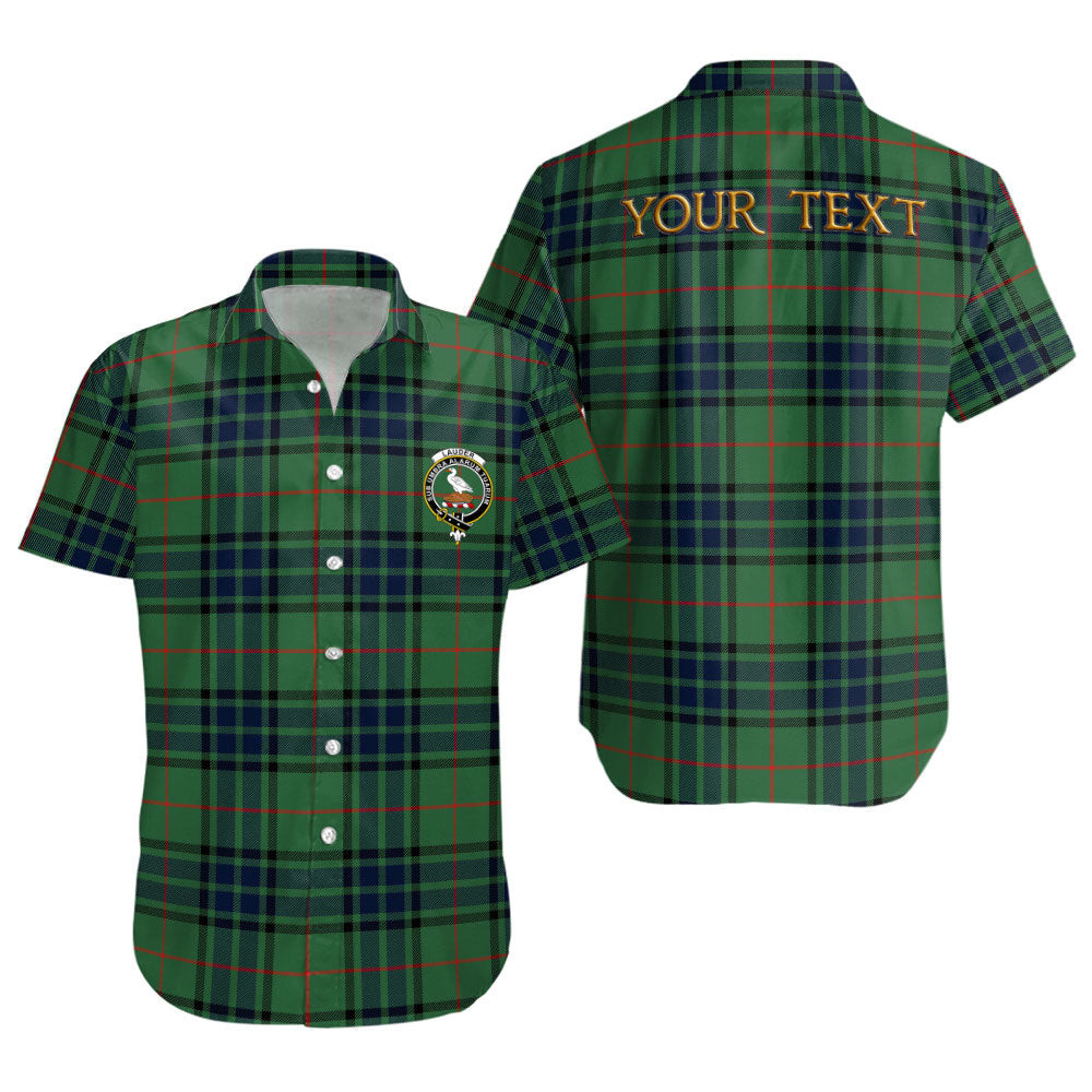 ScotsTee Shop Scottish Lauder Modern Clan Crest Personalized Tartan Short Sleeve Shirt