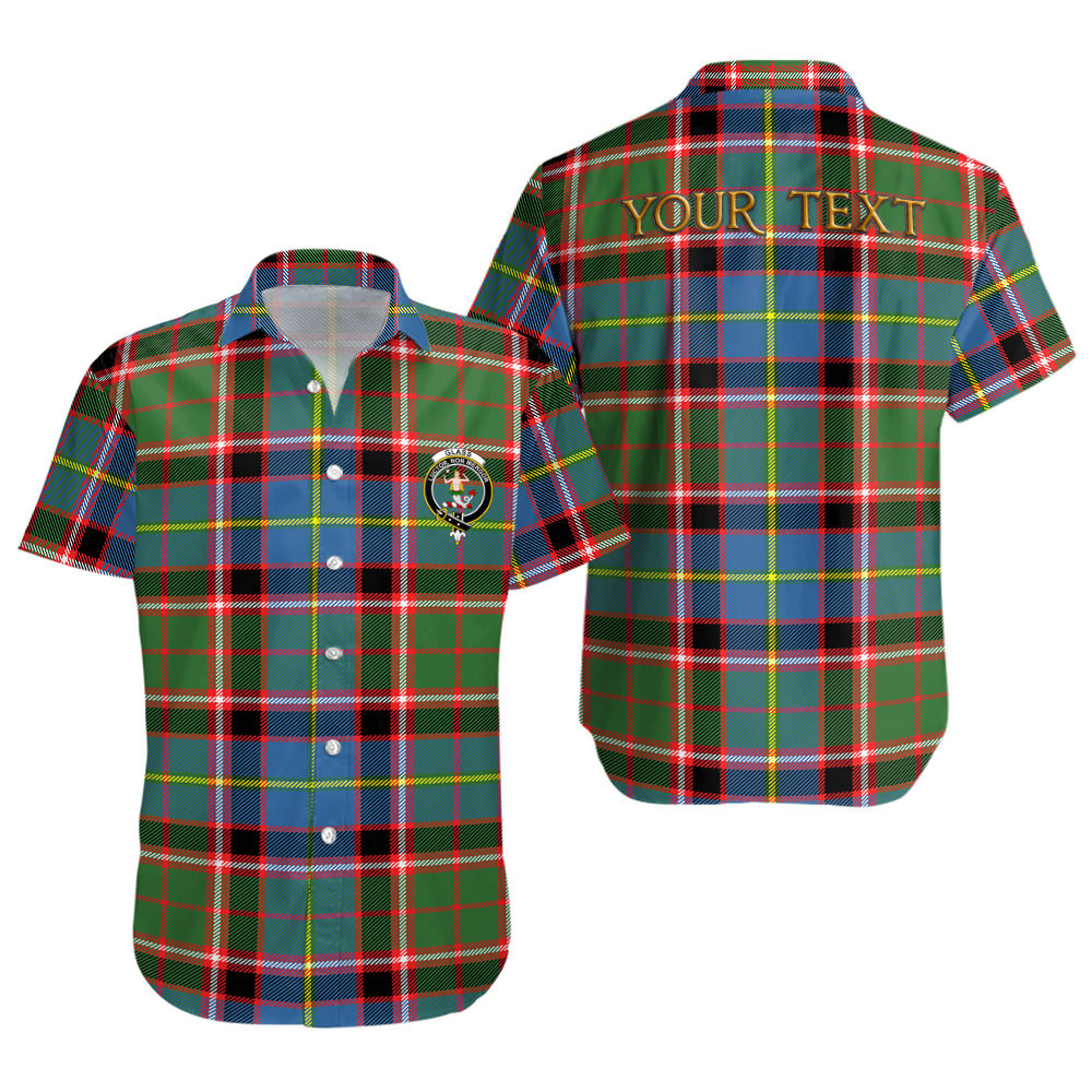 ScotsTee Shop Scottish Glass Clan Crest Personalized Tartan Short Sleeve Shirt