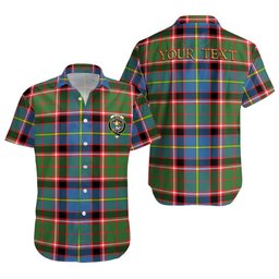 ScotsTee Shop Scottish Glass Clan Crest Personalized Tartan Short Sleeve Shirt