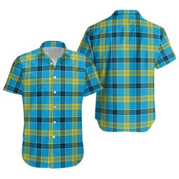 ScotsTee Shop Scottish Laing (Lang) Modern Clan Crest Personalized Tartan Short Sleeve Shirt