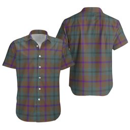 ScotsTee Shop Scottish Laurie Weathered Clan Crest Personalized Tartan Short Sleeve Shirt