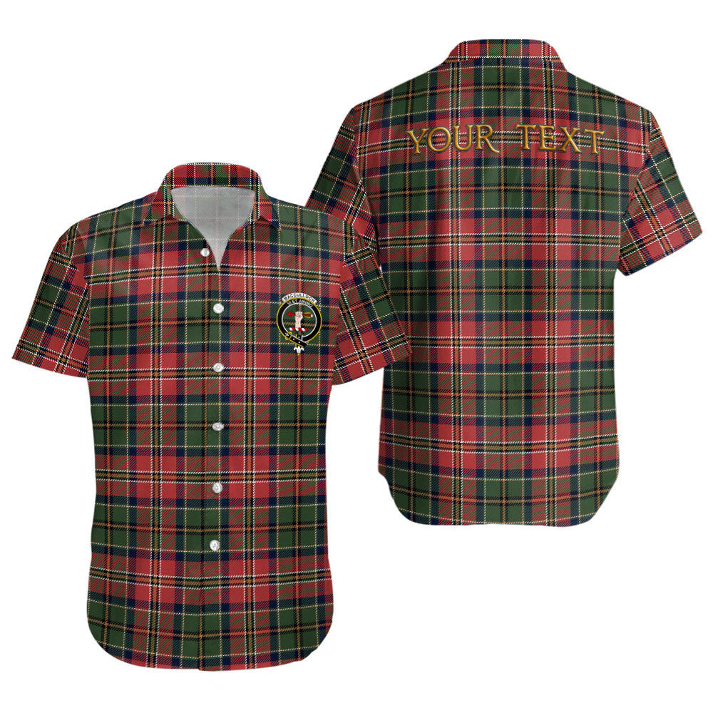 ScotsTee Shop Scottish MacCulloch Ancient Clan Crest Personalized Tartan Short Sleeve Shirt
