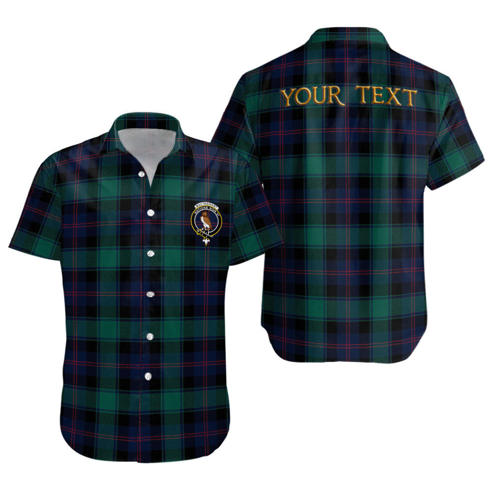 ScotsTee Shop Scottish MacTaggart Modern Clan Crest Personalized Tartan Short Sleeve Shirt