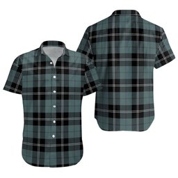 ScotsTee Shop Scottish Ramsay Blue Weathered Clan Crest Personalized Tartan Short Sleeve Shirt