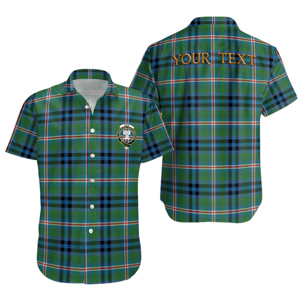 ScotsTee Shop Scottish Reid (Mill City) Ancient Clan Crest Personalized Tartan Short Sleeve Shirt