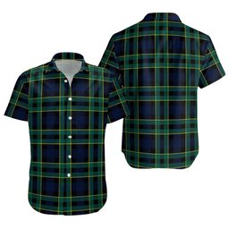 ScotsTee Shop Scottish Mowat Modern Clan Crest Personalized Tartan Short Sleeve Shirt