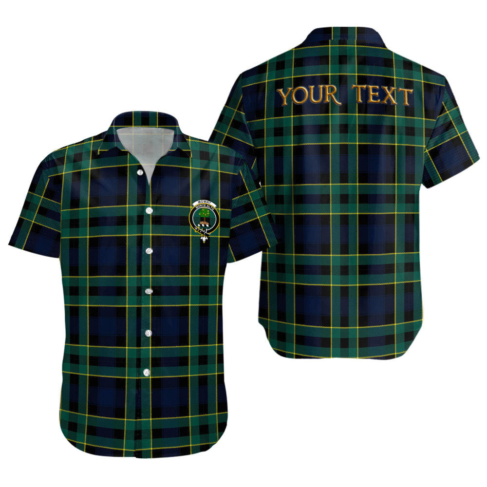 ScotsTee Shop Scottish Mowat Modern Clan Crest Personalized Tartan Short Sleeve Shirt