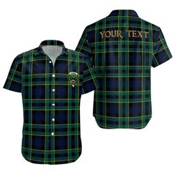 ScotsTee Shop Scottish Mowat Modern Clan Crest Personalized Tartan Short Sleeve Shirt