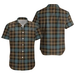 ScotsTee Shop Scottish Mowat Weathered Clan Crest Personalized Tartan Short Sleeve Shirt