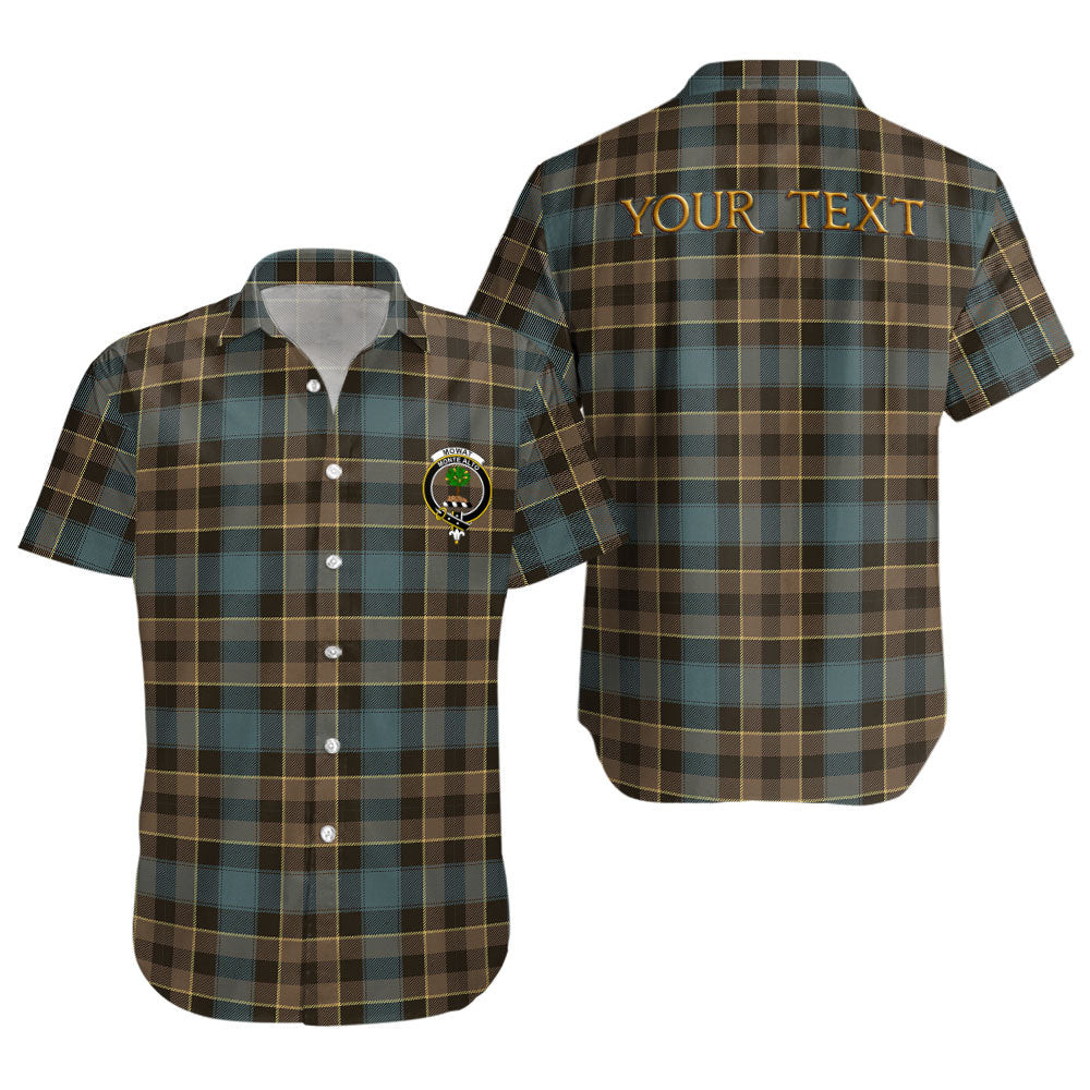 ScotsTee Shop Scottish Mowat Weathered Clan Crest Personalized Tartan Short Sleeve Shirt