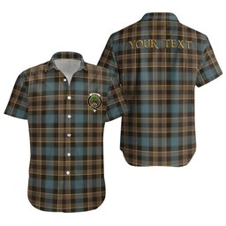 ScotsTee Shop Scottish Mowat Weathered Clan Crest Personalized Tartan Short Sleeve Shirt