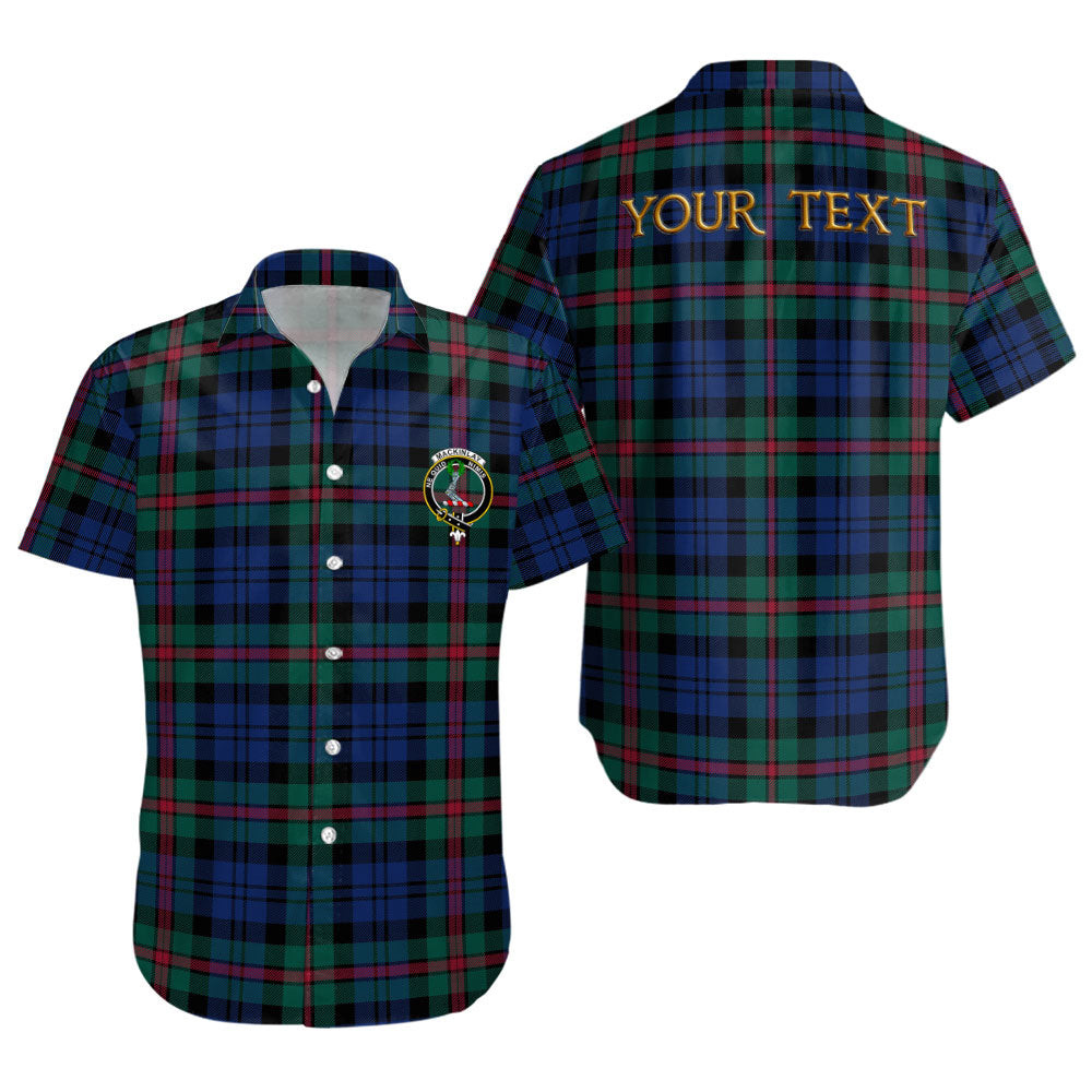 ScotsTee Shop Scottish MacKinlay Modern Clan Crest Personalized Tartan Short Sleeve Shirt
