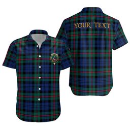 ScotsTee Shop Scottish MacKinlay Modern Clan Crest Personalized Tartan Short Sleeve Shirt