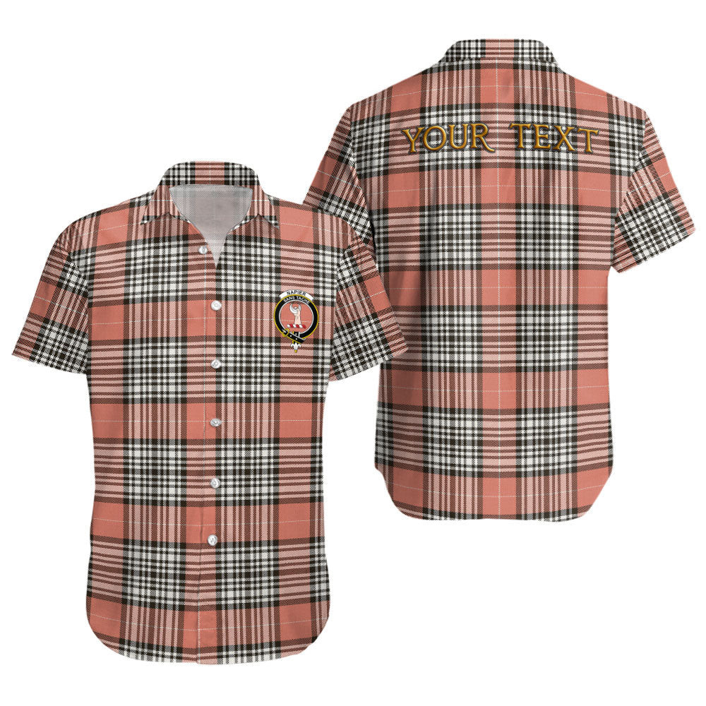 ScotsTee Shop Scottish Napier Rose Weathered Clan Crest Personalized Tartan Short Sleeve Shirt
