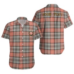 ScotsTee Shop Scottish Napier Rose Weathered Clan Crest Personalized Tartan Short Sleeve Shirt