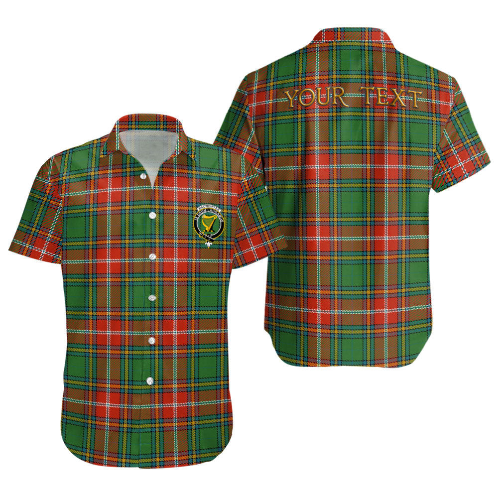 ScotsTee Shop Scottish MacWhirter Ancient Clan Crest Personalized Tartan Short Sleeve Shirt