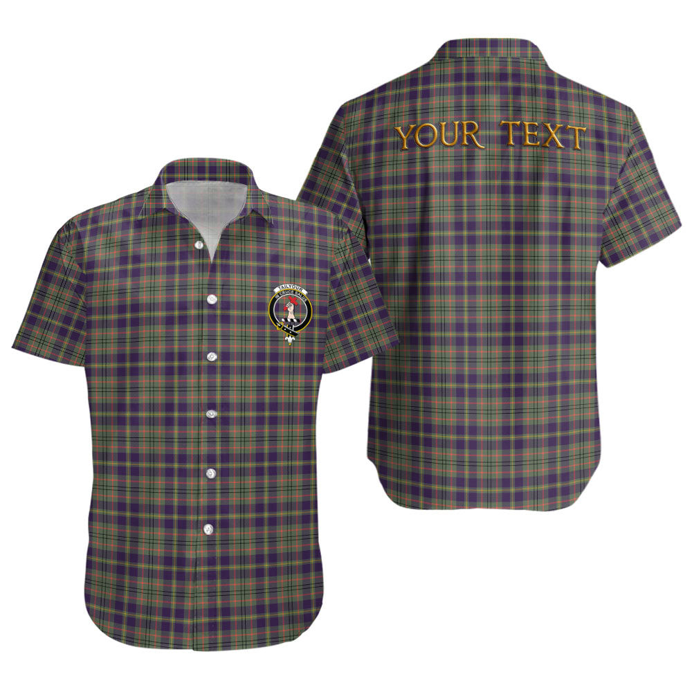 ScotsTee Shop Scottish Tailyour Weathered Clan Crest Personalized Tartan Short Sleeve Shirt