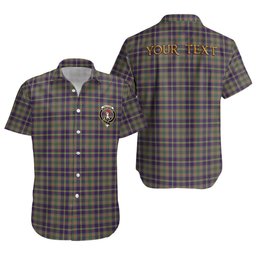 ScotsTee Shop Scottish Tailyour Weathered Clan Crest Personalized Tartan Short Sleeve Shirt