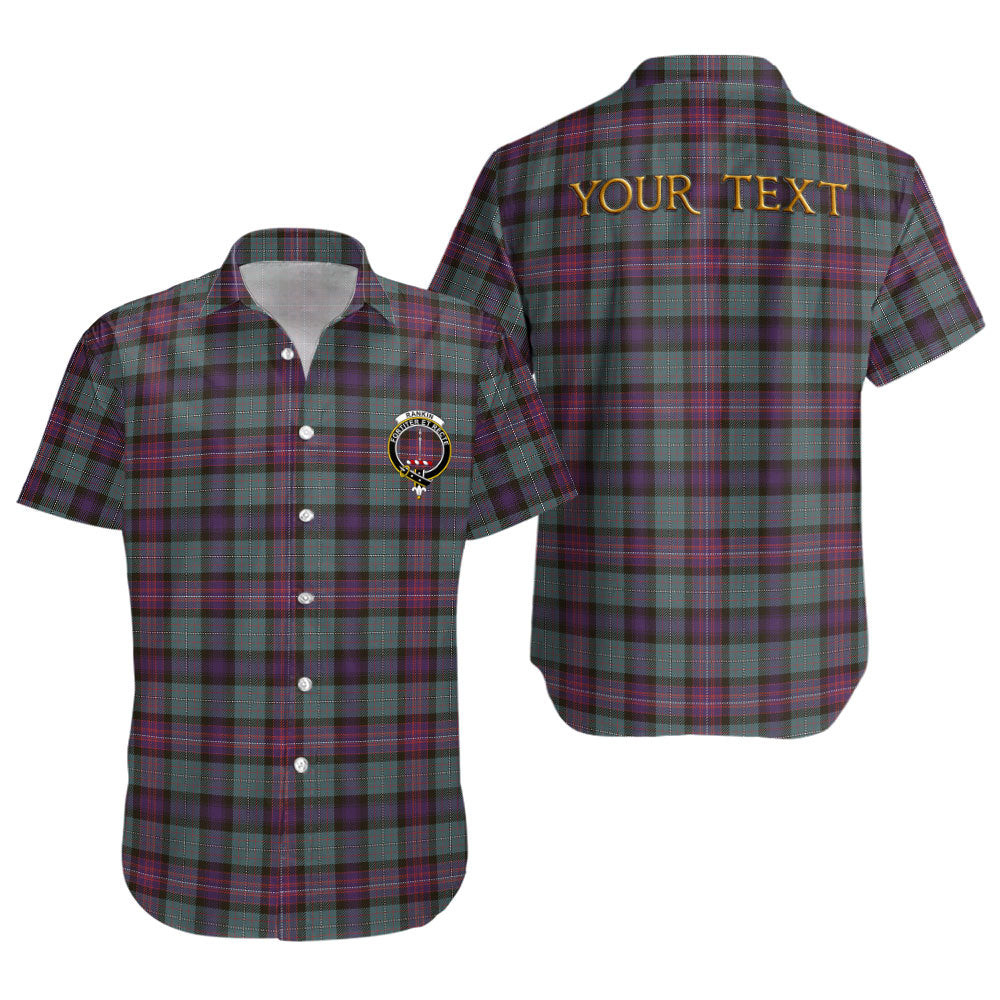 ScotsTee Shop Scottish Rankin (Dalgliesh) Weathered Clan Crest Personalized Tartan Short Sleeve Shirt