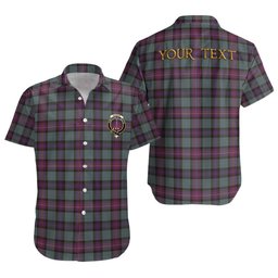 ScotsTee Shop Scottish Rankin (Dalgliesh) Weathered Clan Crest Personalized Tartan Short Sleeve Shirt
