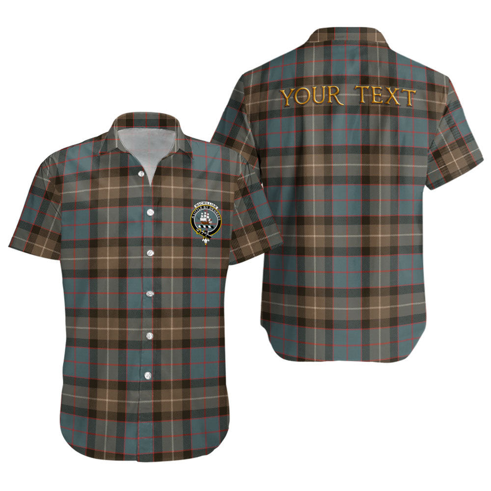 ScotsTee Shop Scottish MacWilliam (Williamson) Weathered Clan Crest Personalized Tartan Short Sleeve Shirt