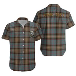 ScotsTee Shop Scottish MacWilliam (Williamson) Weathered Clan Crest Personalized Tartan Short Sleeve Shirt