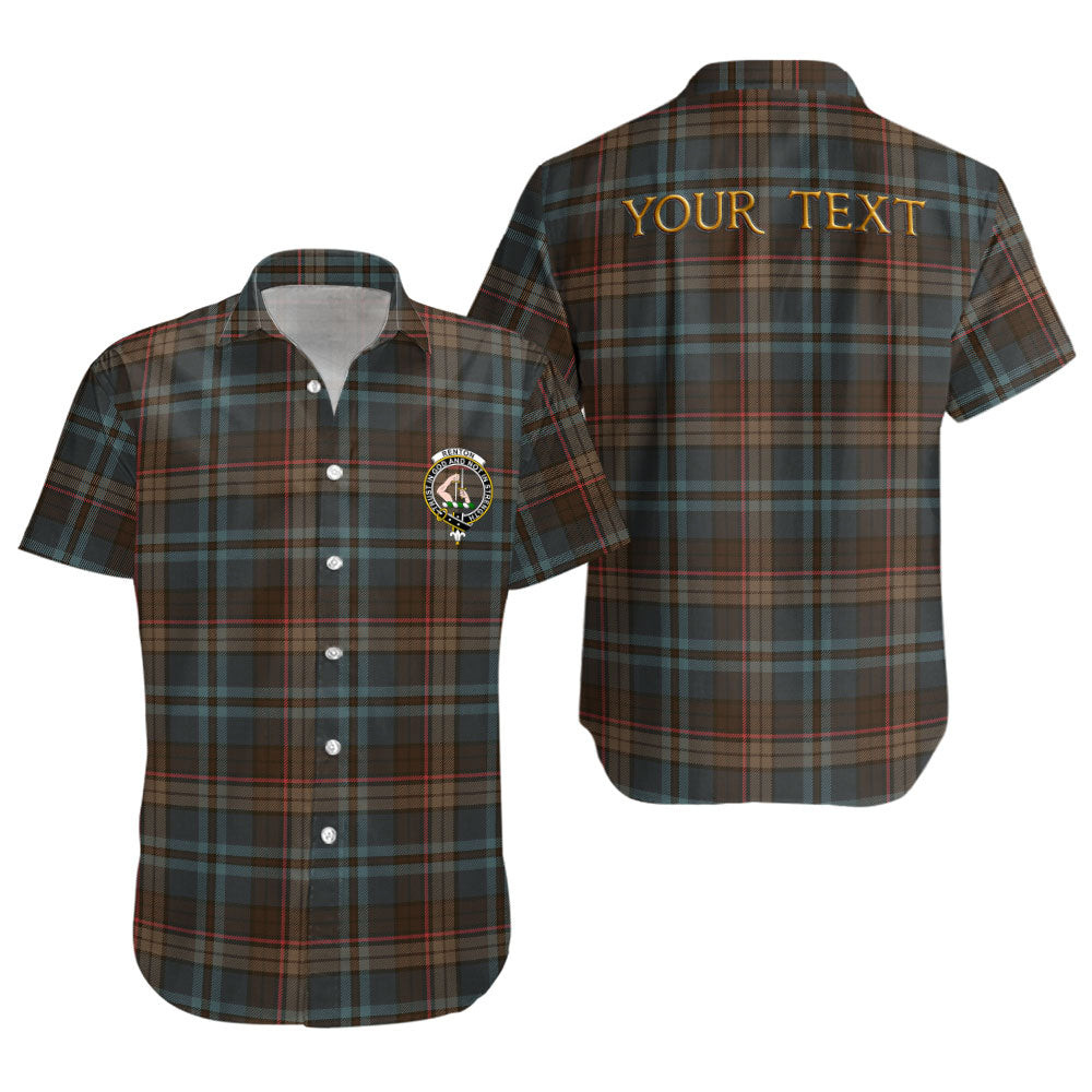 ScotsTee Shop Scottish Renton Weathered Clan Crest Personalized Tartan Short Sleeve Shirt