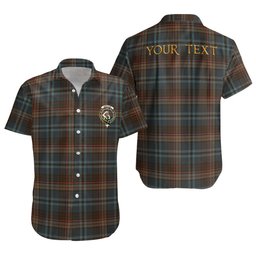 ScotsTee Shop Scottish Renton Weathered Clan Crest Personalized Tartan Short Sleeve Shirt