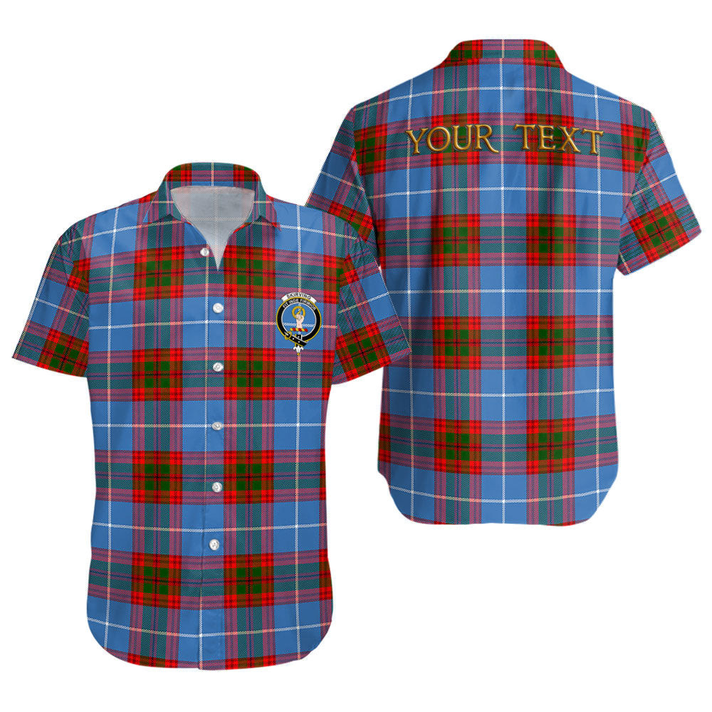 ScotsTee Shop Scottish Skirving Clan Crest Personalized Tartan Short Sleeve Shirt