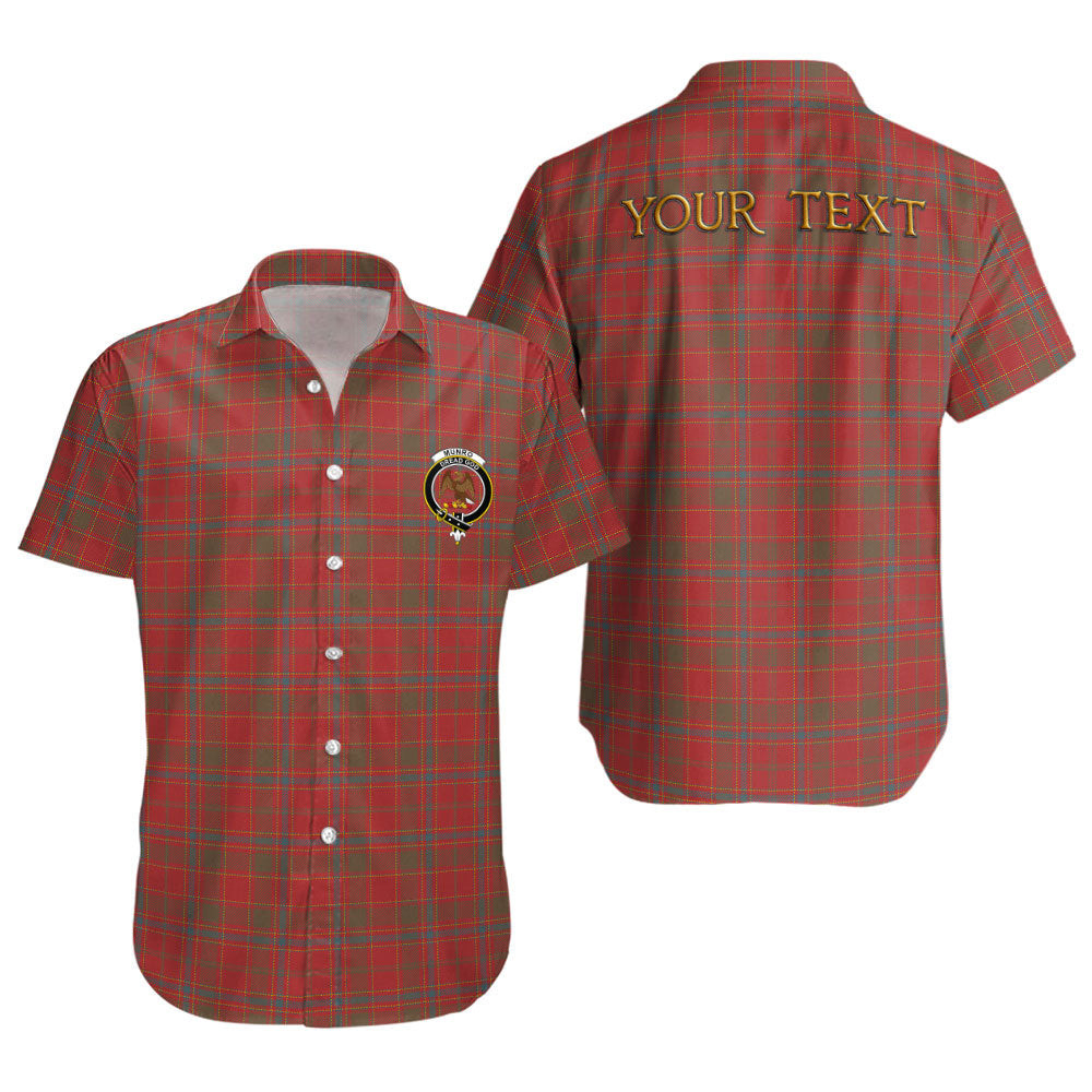 ScotsTee Shop Scottish Munro Weathered Clan Crest Personalized Tartan Short Sleeve Shirt